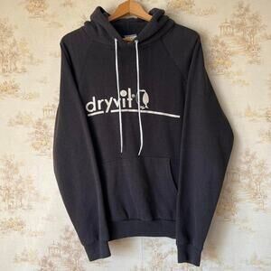 Vintage 80s Hanes Raglan Hoodie | Dryvit Penguin Promo | Made in USA | Size L